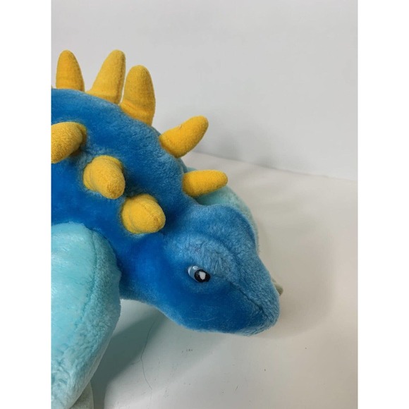 Vintage Dinosaur 13” Plush Stuffed Toy Thaddeus Special Effects Blue Yellow FLAW - Picture 2 of 7
